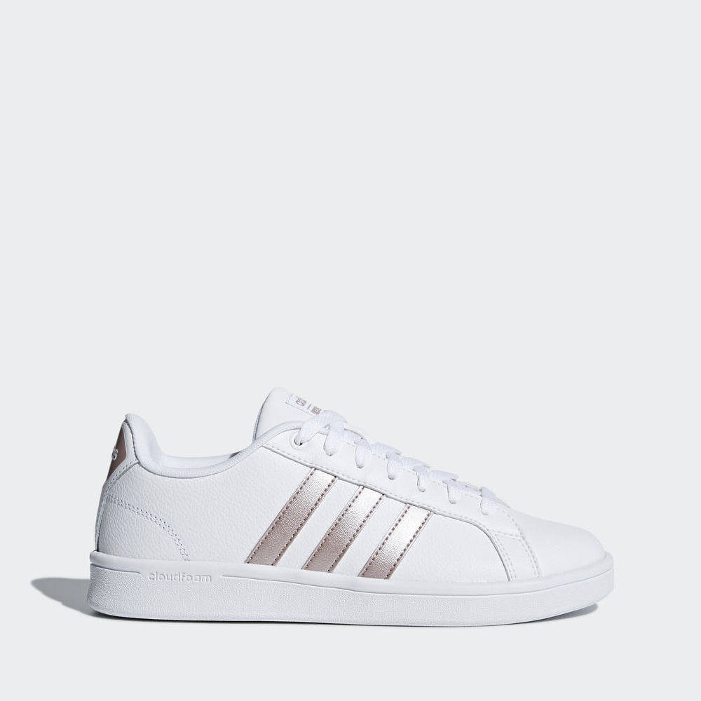 Adidas Cloudfoam Advantage - αθλητικα παπουτσια γυναικεια - Ασπρα/Γκρι Μεταλλικός/Ασπρα,Μέγεθος: EU